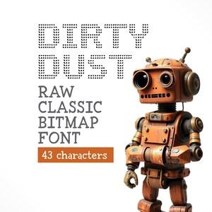 DIRTY DUST – Grunge Bitmap Typeface, Retro Pixel Font, Distorted Digital Letters, Lo-Fi Typography for Creative Projects