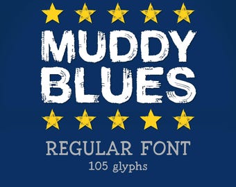 MUDDY BLUES – Tire Tread Alphabet Font – otf + ttf – Grunge Street Style for Logos, Posters, Apparel & DIY Projects