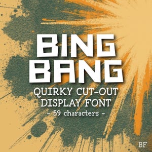 BING BANG Cut Out Typeface for Scrapbook Cricut Font Canva Letters Procreate Display Alphabet for Kids Room Wall Art Nursery Decor DIY