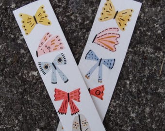 Hand-Painted Butterfly Watercolor Bookmark: Boho Book Lover Gift
