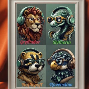 The 4 Houses Wall Art/Poster