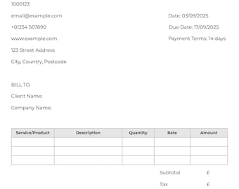 Minimalist Invoice Template Bundle: Modern Business Billing (Canva Editable, Instant Download)
