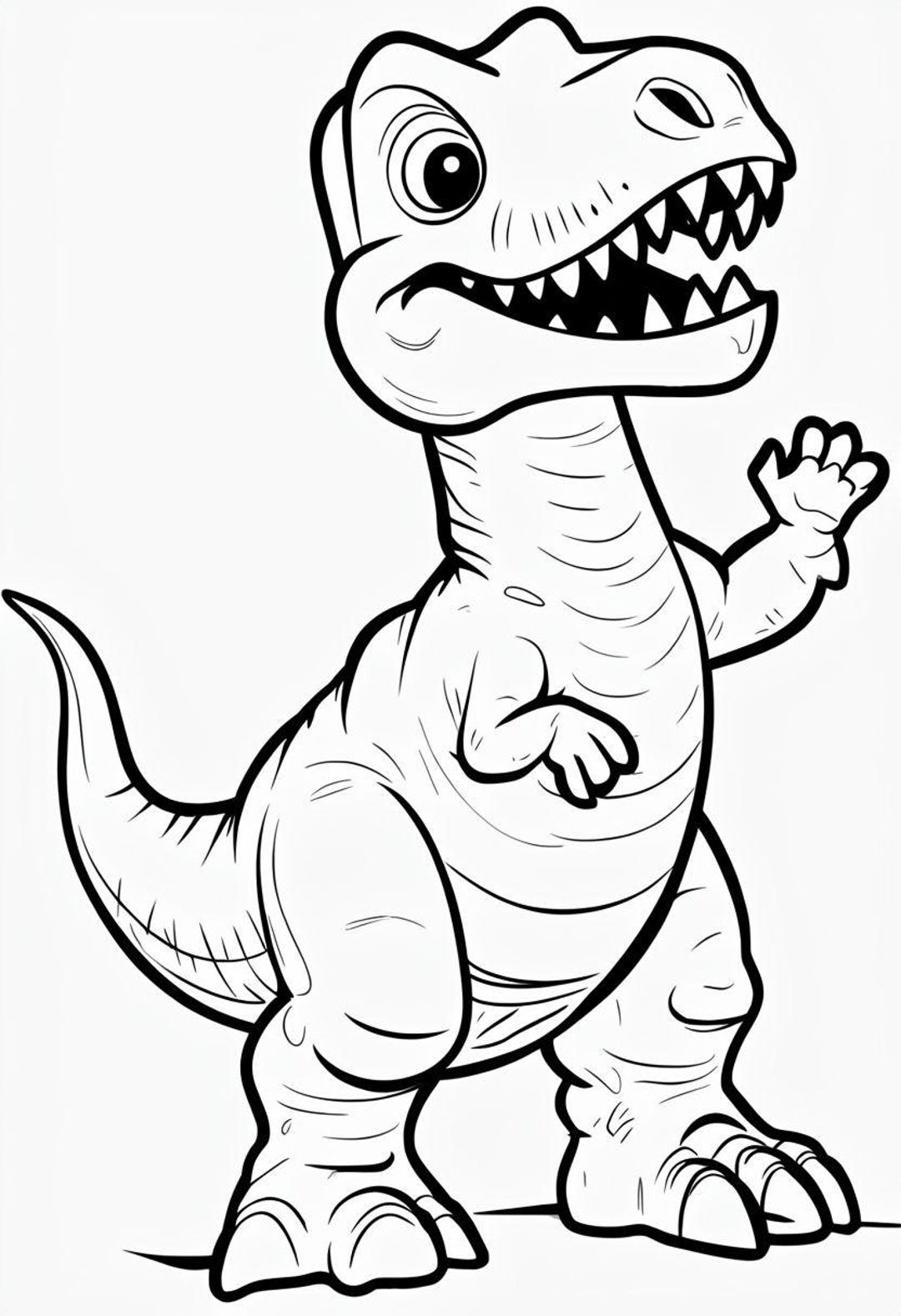 T-rex Dinosaur Colouring Page - Etsy