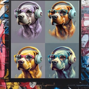 4 Labrador Wall Art/Poster