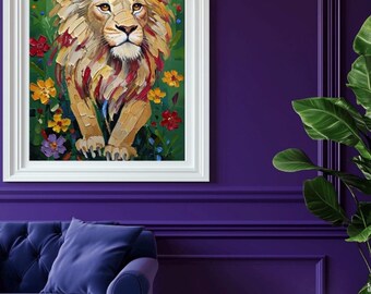 Arte de pared/póster de león