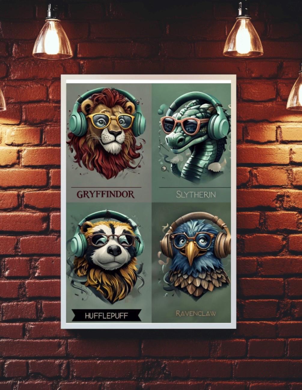 The 4 Houses Wall Art/Poster