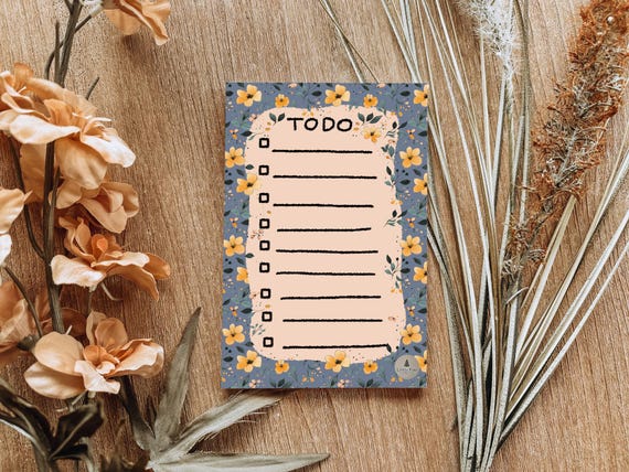 Spring Cottagecore Post-it Note Pads, Flowers Cozy Gift Organization, Mindfulness Memo, To-Do List Sticky Notes