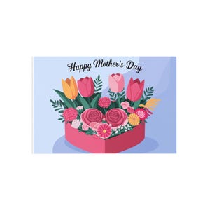 Cartões postais de belas artes para o Dia das Mães, conjunto de cartões florais, presentes para o Dia das Mães, convites de casamento, exibições de arte