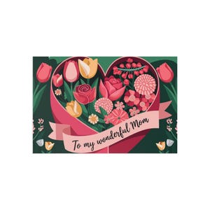 Charmante ansichtkaarten bloemenkunst voor moeder, Moederdaggroet, verzamelobject kunst, oprecht cadeau, woondecoratie, briefpapier