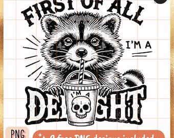 Funny Raccoon PNG: Sarcastic Clipart Design (Digital Download)