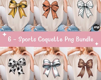 Pacchetto PNG Sports Coquette Bow: Clipart del giorno della partita (download digitale)