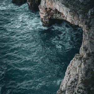 Vintage Rocky Coastline in Puglia, Italy – Digital Wall Art