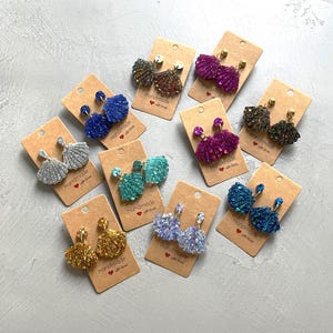 Shell and sequin earrings