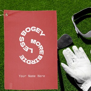Personalized Golf Towel, Less Bogey More Birdie  Custom Golf Towel, Great Gift for Golf Lover, Birthday Gift, Dad Gift &  Mom Gift