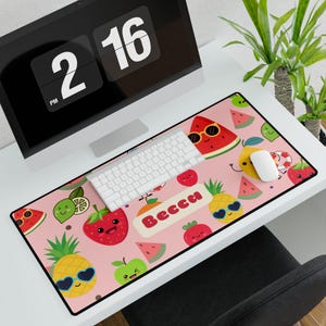 Kawaii Fruit Desk Mat: Colorful Work From Home Decor