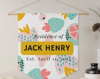 Custom Name Banner: Personalized Pennant, Kids Room Decor