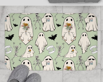 Summerween Ghost Bathmat | Halloween Bathroom Decor, Spooky Vibes, Get Matching shower curtain for the set!