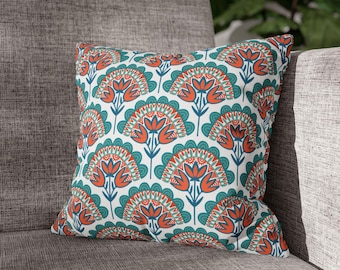 Art deco revival pillow cover,  colorful and boho style home decor