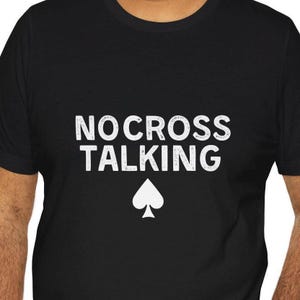 Euchre Shirt, Card Player Tee, No Cross Talking Partners, Funny Gaming Gift, Short Sleeve Unisex Jersey T-Shirt