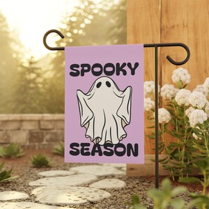Summerween Ghost Garden Banner: Pastel Halloween Outdoor Decor image 2