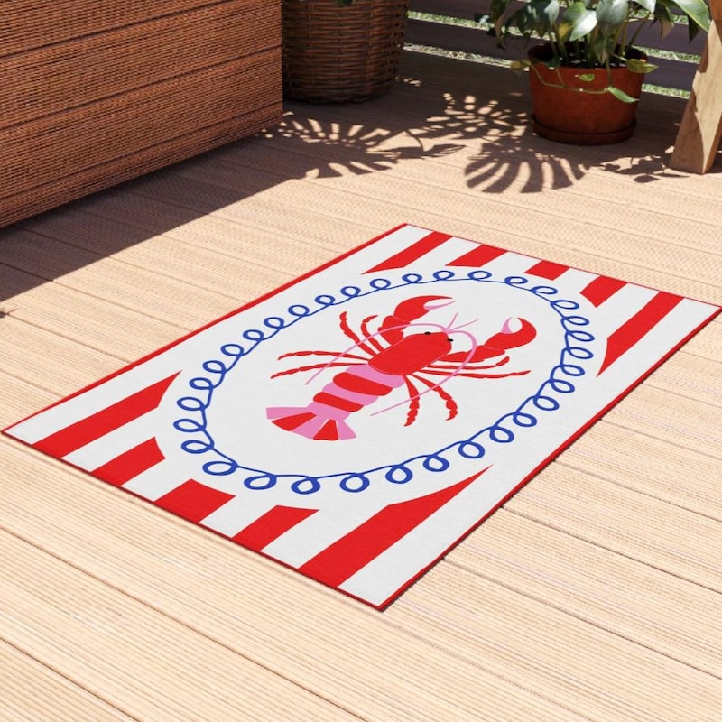 Sardine Doormat Outdoor, Pink Fish Maximalist Rug, Maximalist Fun Kitchen Mat for Dopamine Home