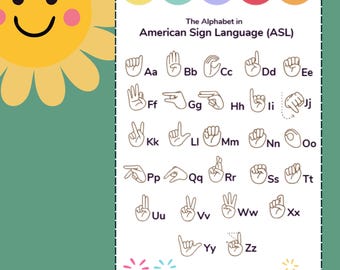 ASL Alphabet Printable Poster: American Sign Language Chart (Digital Download)