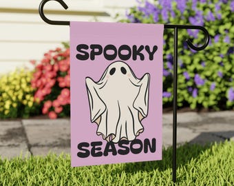 Summerween Ghost Garden Banner: Pastel Halloween Outdoor Decor