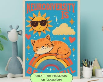Plakat do klasy „Neuroróżnorodność jest piękna”, dekoracja dla nauczyciela