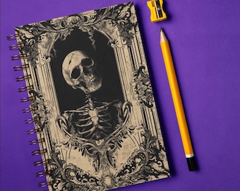 Gothic Skeleton Spiral Notebook: Victorian Halloween Journal