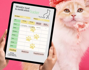 Weekly Pet Food & Medication Tracker: Printable Dog Cat Schedule (PDF)