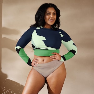 Recycled long-sleeve crop top