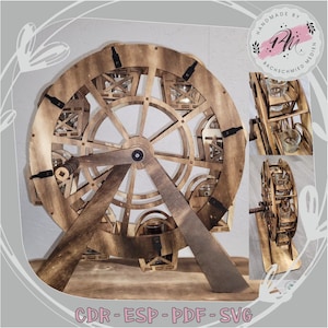 Minibar liquor carousel Ferris wheel liquor glass carousel roundabout laser file in 4 formats EPS cdr PDF SVG