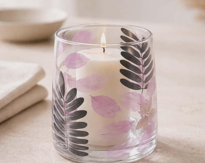 Natural Floral Glass - Vase Candle Holder - Primavera - (12x11cm) glass only