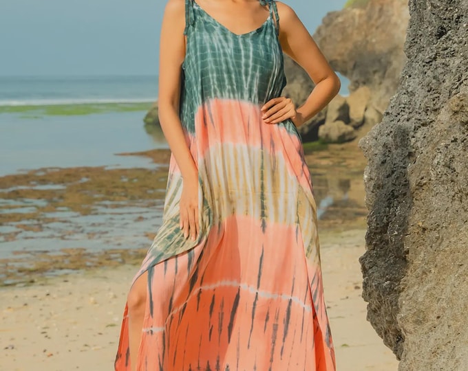 Adjustable tie-dye strappy dress FS
