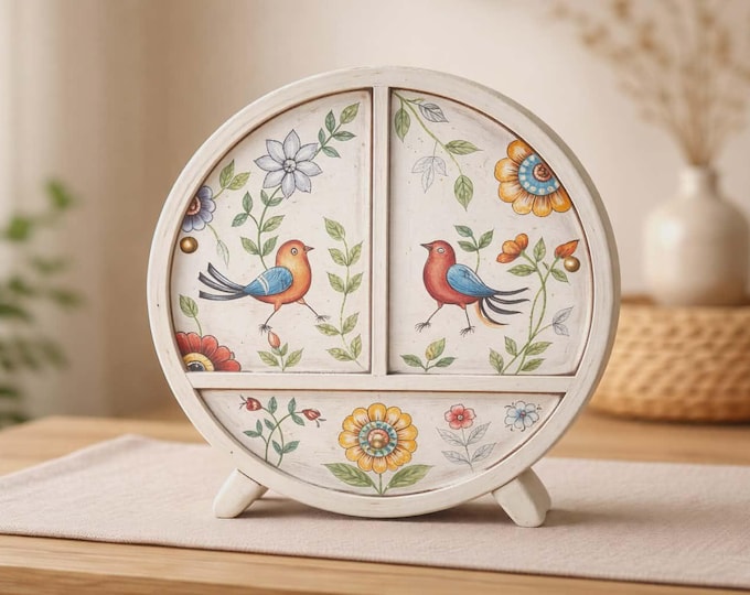 Mini Chest Mango Wood Circular 3 Drawers Garden 28x11x28cm