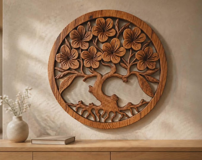 Tree of Life Frangipani Panel - 40cm
