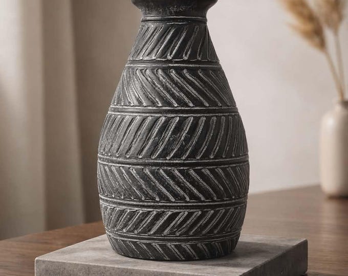 Greek Taper Vase - Chocolate. Fair Trade.
