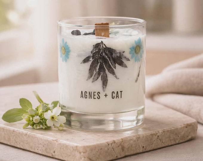 Agnes + Cat Botanical Soy Wax Candle - Seasalt & Moss Fair Trade