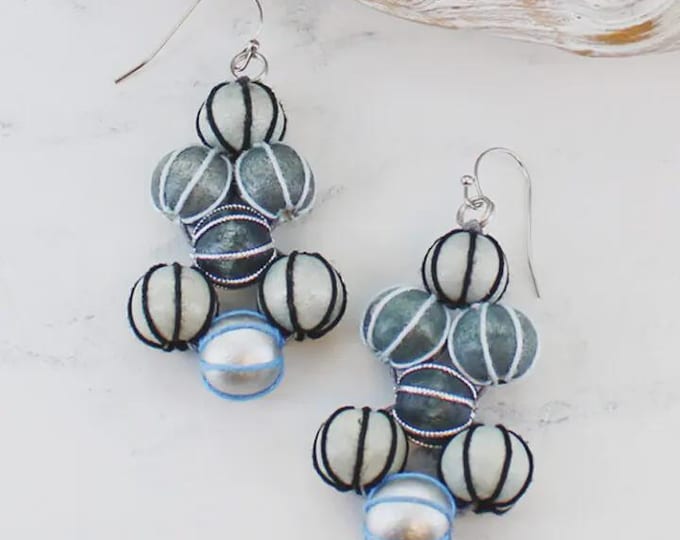 wooden cluster ball earrings or special offer set