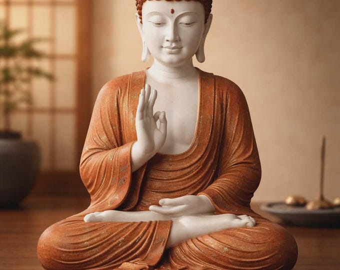 Hand-Carved Buddha Statue - 30cm Teaching Transmission