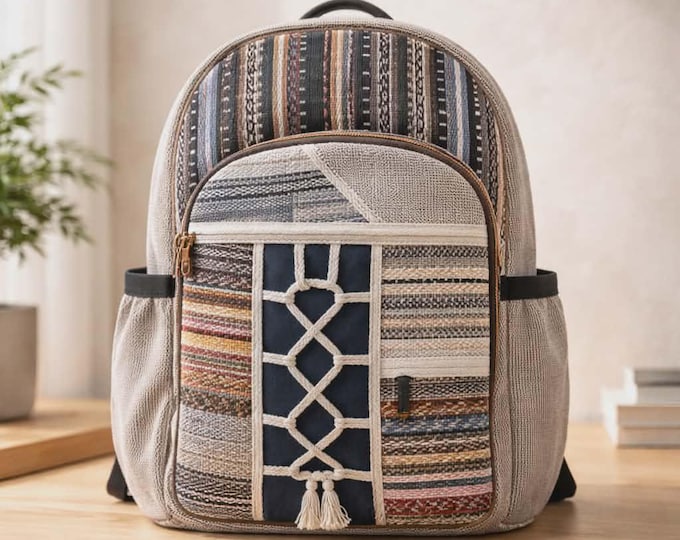 Small Backpack - Rope & Pockets Style