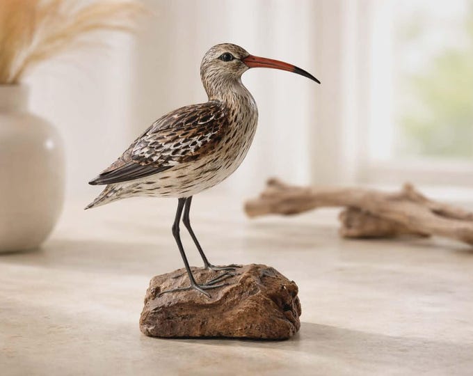 Curlew On Tree Trunk