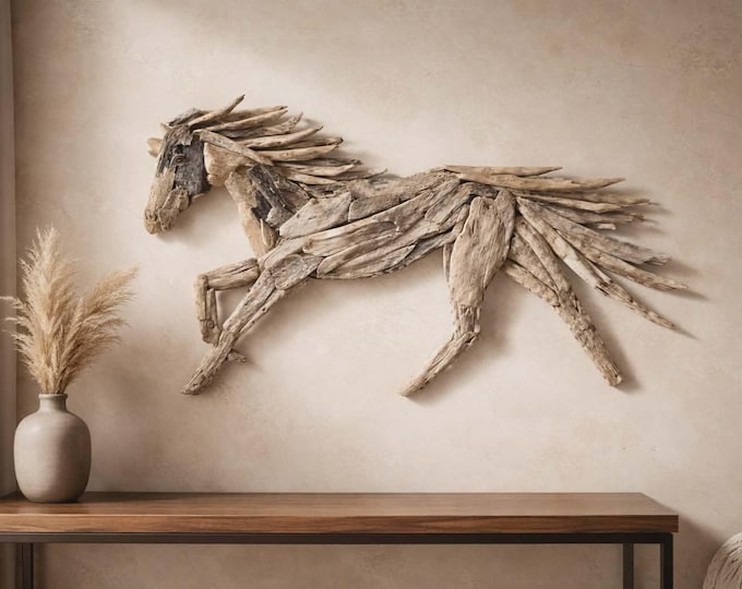 Driftwood Horse Wall Art Plaque - 60 cm