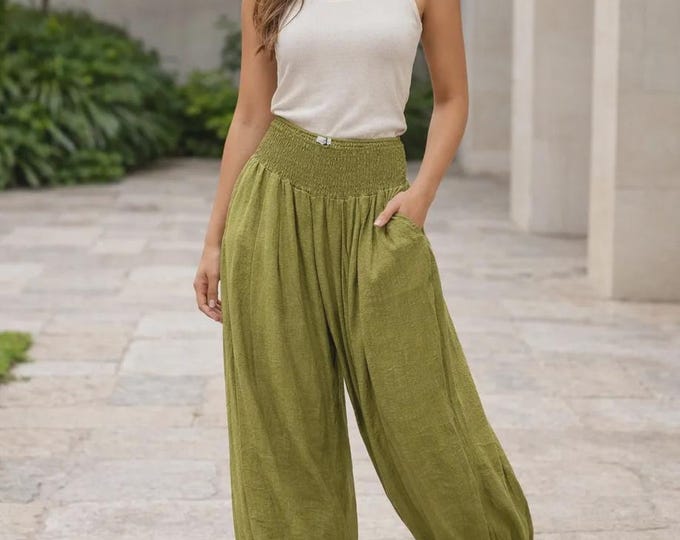 Italian Viscose Harem Trousers – Elastic Waist Balloon Fit | Missbold Wholesale FS