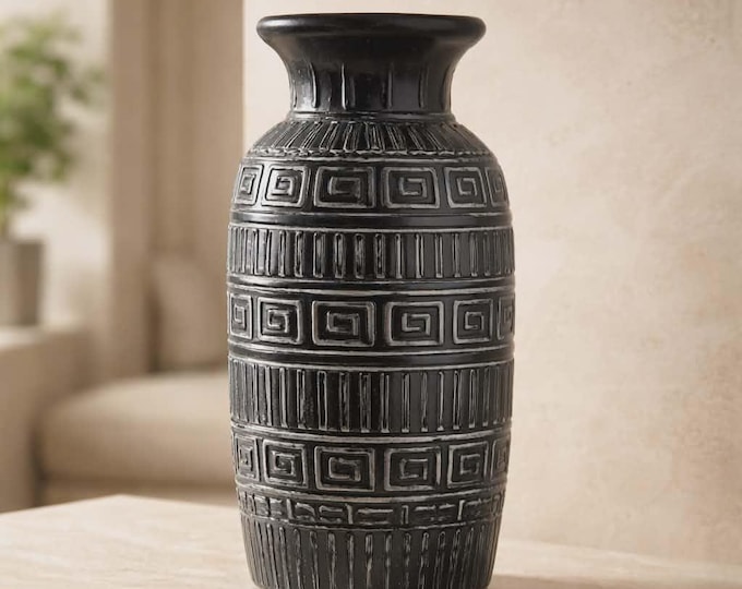 Greek Straight Vase - Chocolate  Fair Trade