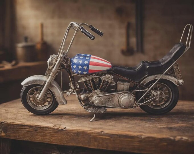 Vintage Chopper Motorcycle - 38cm ( wood not included)