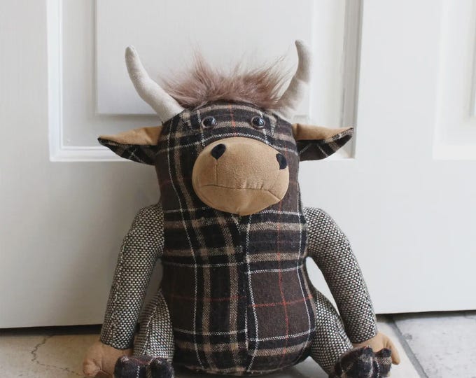 Highland Cow Novelty Door Stop Brown