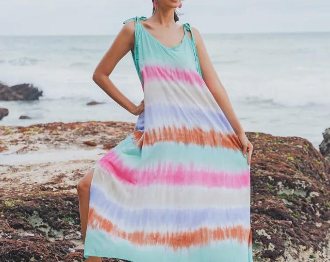 FS, Long striped tie-dye dress