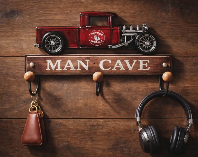 Man Cave Truck Hanger (3 Hooks) 29cm