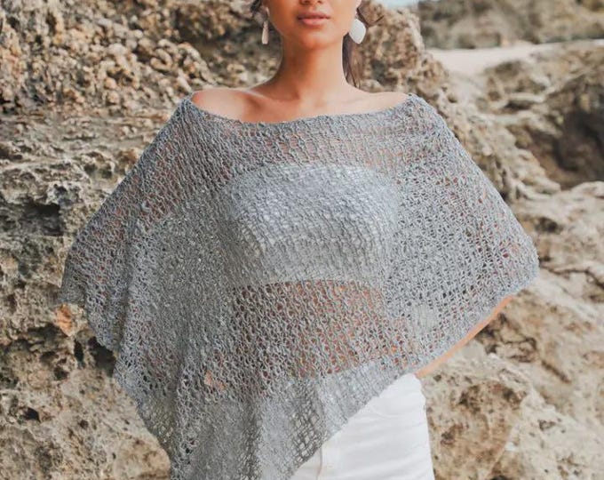 Assorted (6)  KNITTED POPCORN PONCHO